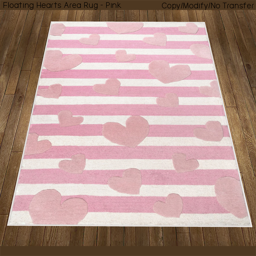 Second Life Marketplace Floating Heart Area Rug Pink
